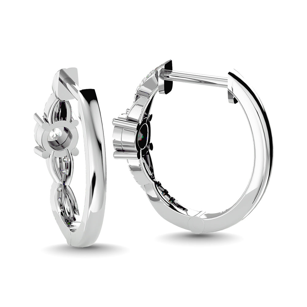 Diamond 1/4 Ct.Tw. Hoop Earrings in 14K White Gold