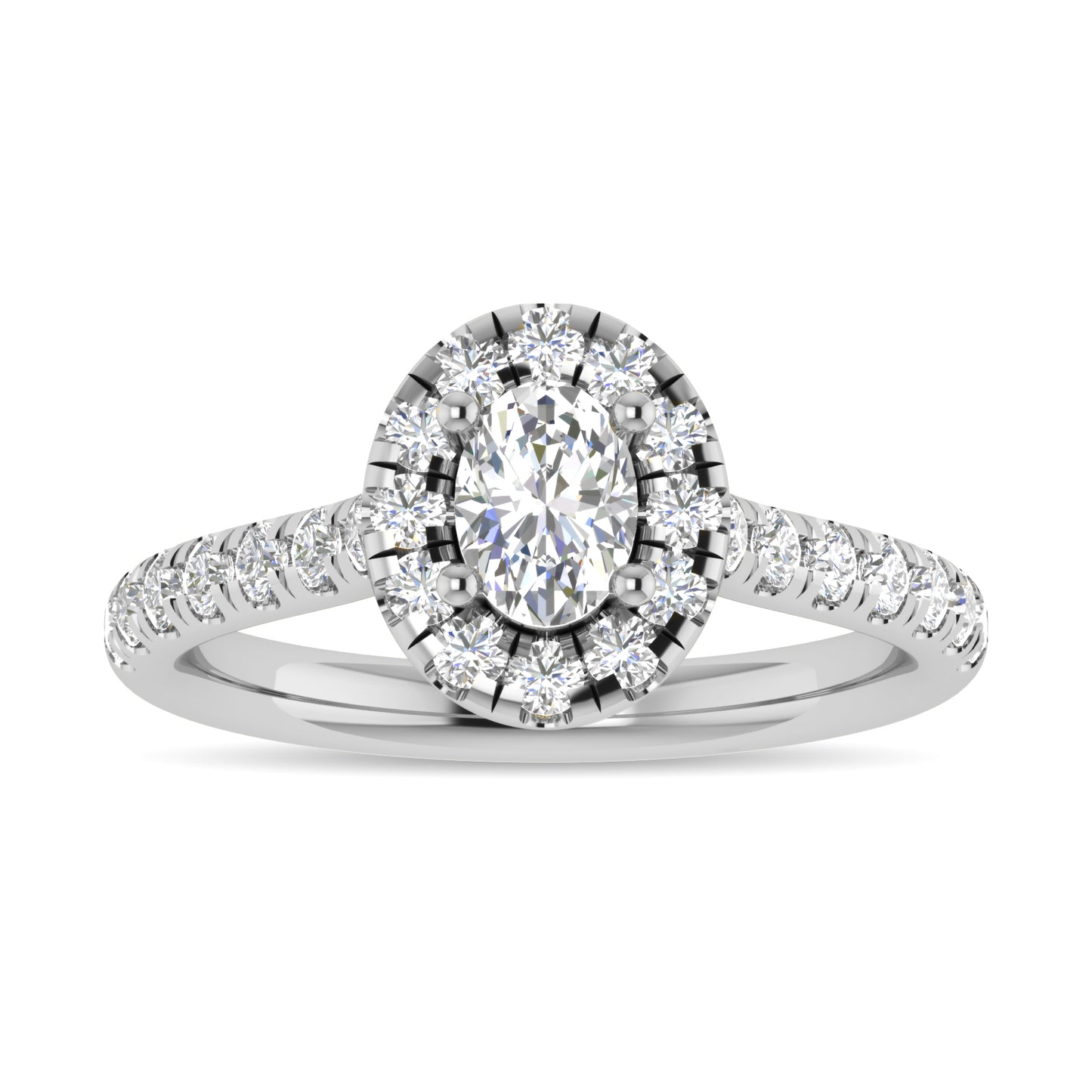 Diamond 1 Ct.Tw. Oval Shape Engagement Ring in 10K White Gold