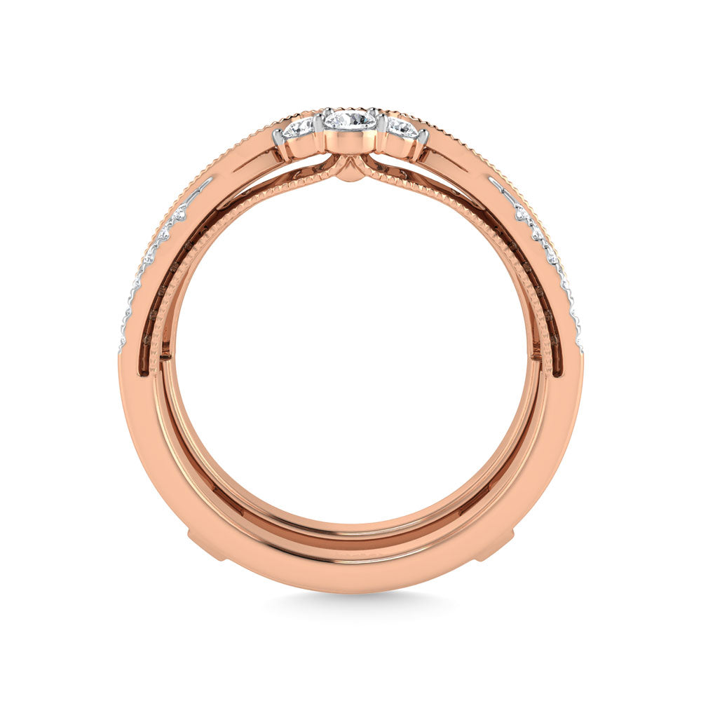 Diamond 1/3 Ct.Tw. Guard Ring in 14K Rose Gold