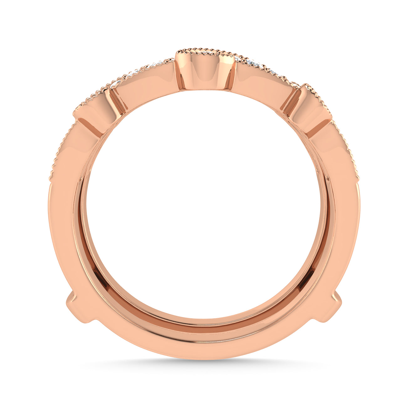 Diamond 1/4 Ct.Tw. Guard Ring in 14K Rose Gold