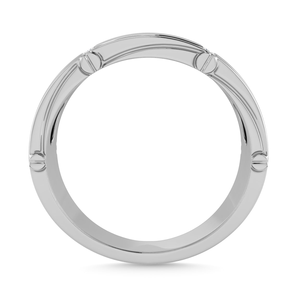 Diamond 1/10 Ct.Tw. Men?s Band in 14K White Gold