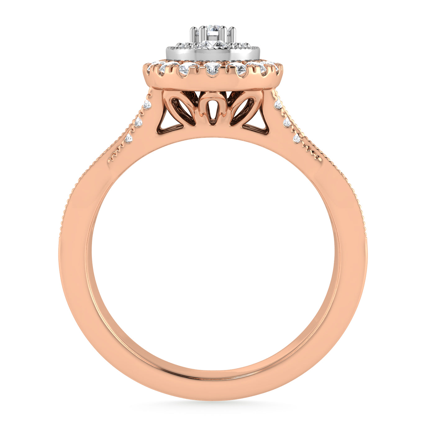 Diamond 1/2 Ct.Tw. Bridal Ring in 10K Rose Gold