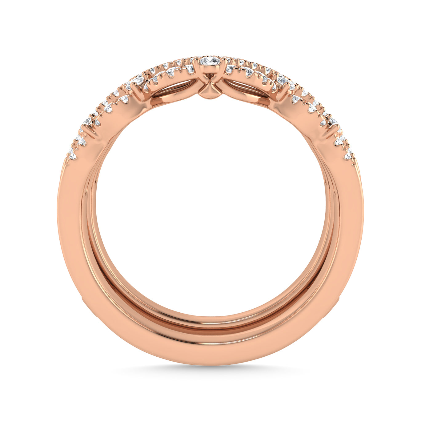 Diamond 1/3 Ct.Tw. Guard Ring in 14K Rose Gold