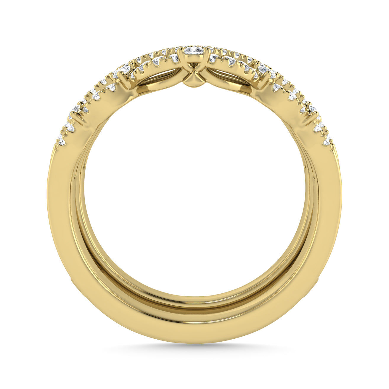 Diamond 1/3 Ct.Tw. Guard Ring in 14K Yellow Gold