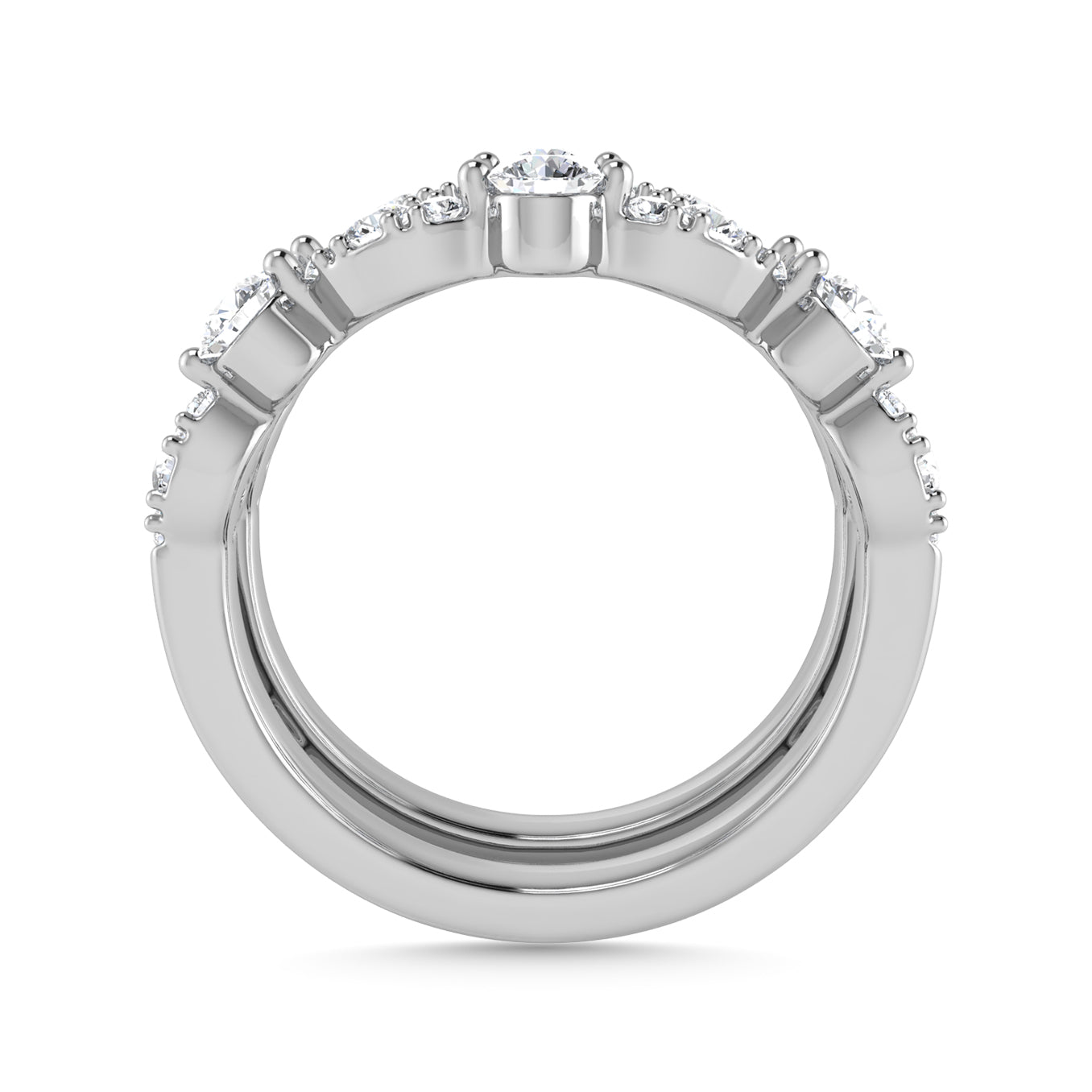 Diamond 1 Ct.Tw. Guard Ring in 14K White Gold