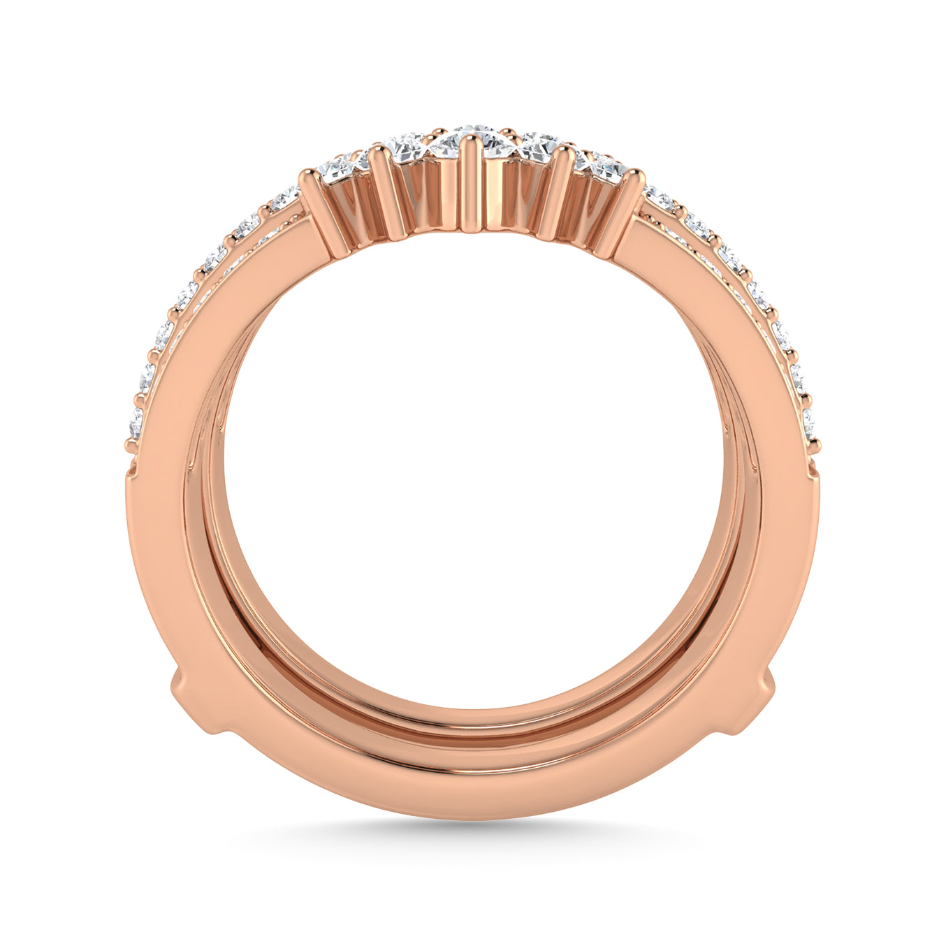 Diamond 1 Ct.Tw. Guard Ring in 14K Rose Gold
