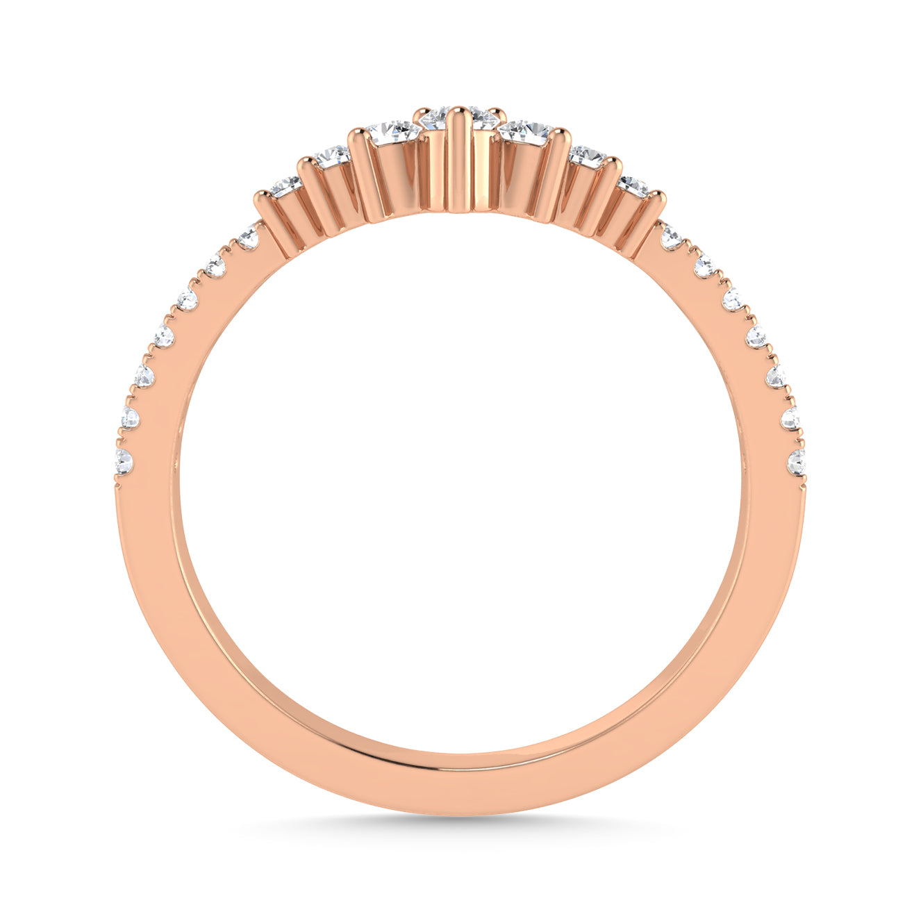 Diamond 1/4 Ct.Tw. Chevron Band in 14K Rose Gold