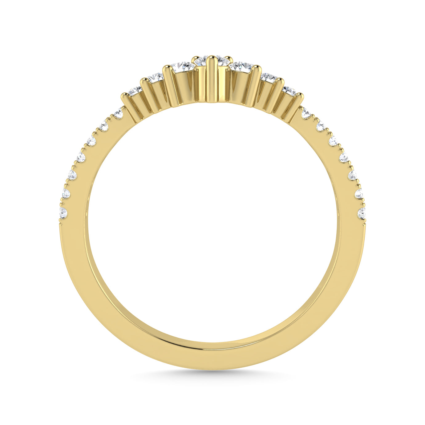 Diamond 1/4 Ct.Tw. Chevron Band in 14K Yellow Gold