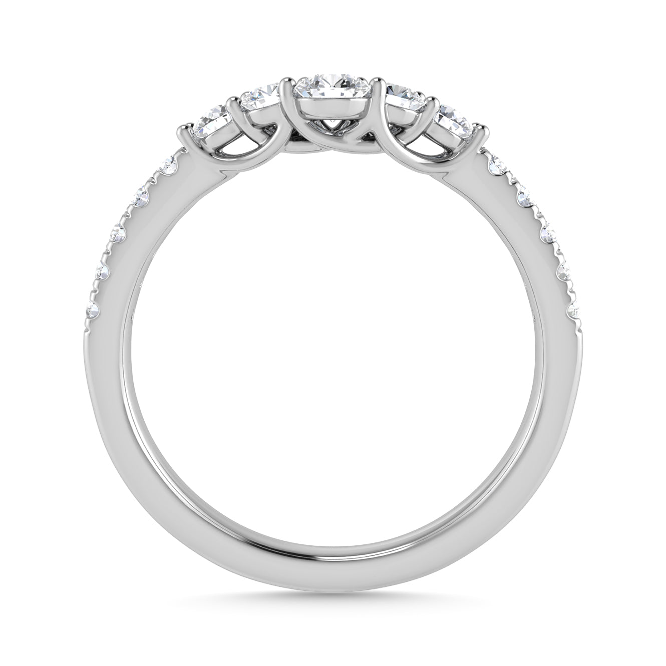 Diamond 1/2 Ct.Tw. Chevron Band in 14K White Gold