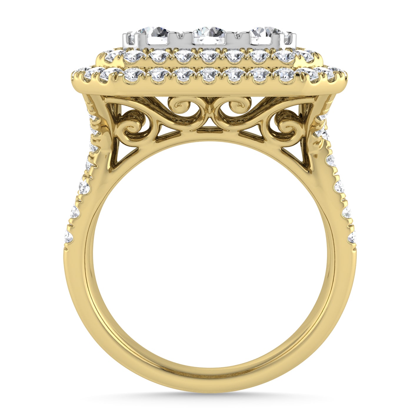 Diamond 3 Ct.Tw. Engagement Ring in 14K Yellow Gold
