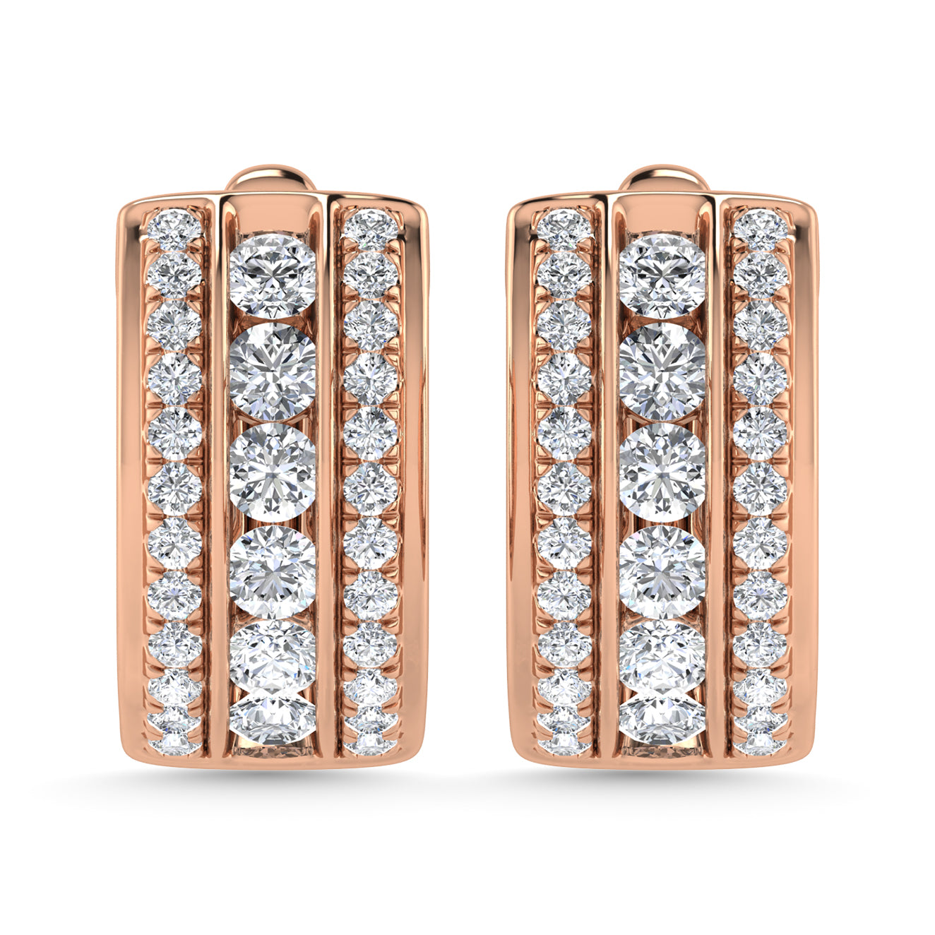 Diamond 1 1/2 Ct.Tw. Hoop Earrings in 14K Rose Gold