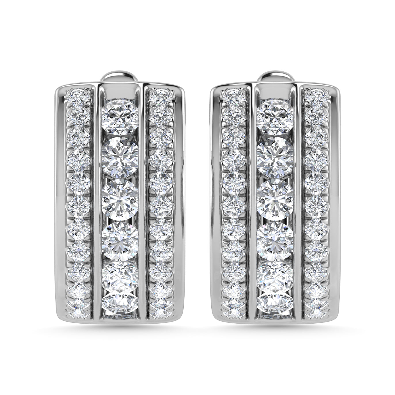 Diamond 2 Ct.Tw. Hoop Earrings in 14K White Gold