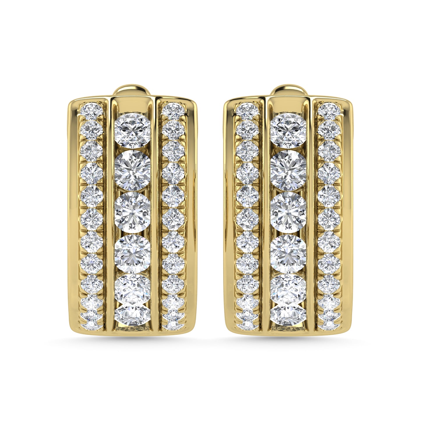Diamond 1 Ct.Tw. Hoop Earrings in 14K Yellow Gold
