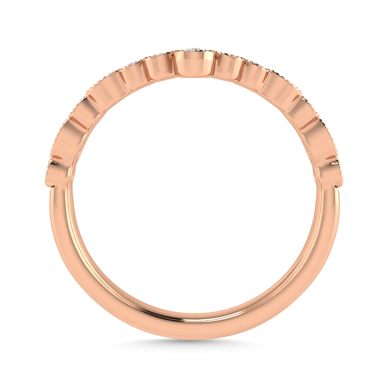 Diamond 1/8 Ct.Tw. Chevron Band in 14K Rose Gold
