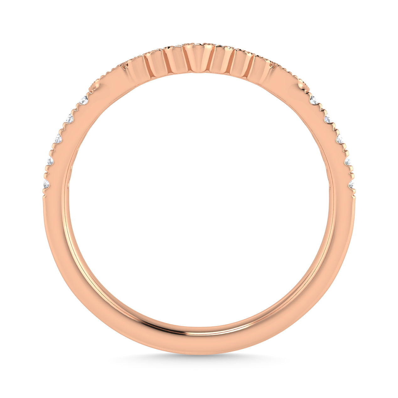 Diamond 1/5 Ct.Tw. Chevron Band in 14K Rose Gold