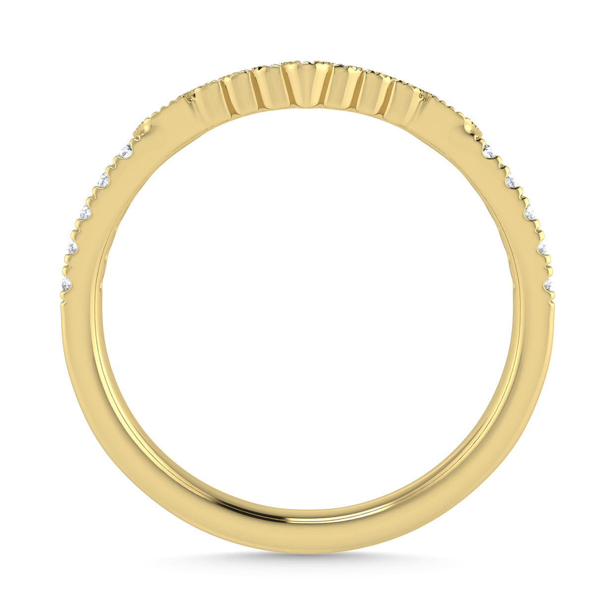 Diamond 1/5 Ct.Tw. Chevron Band in 14K Yellow Gold