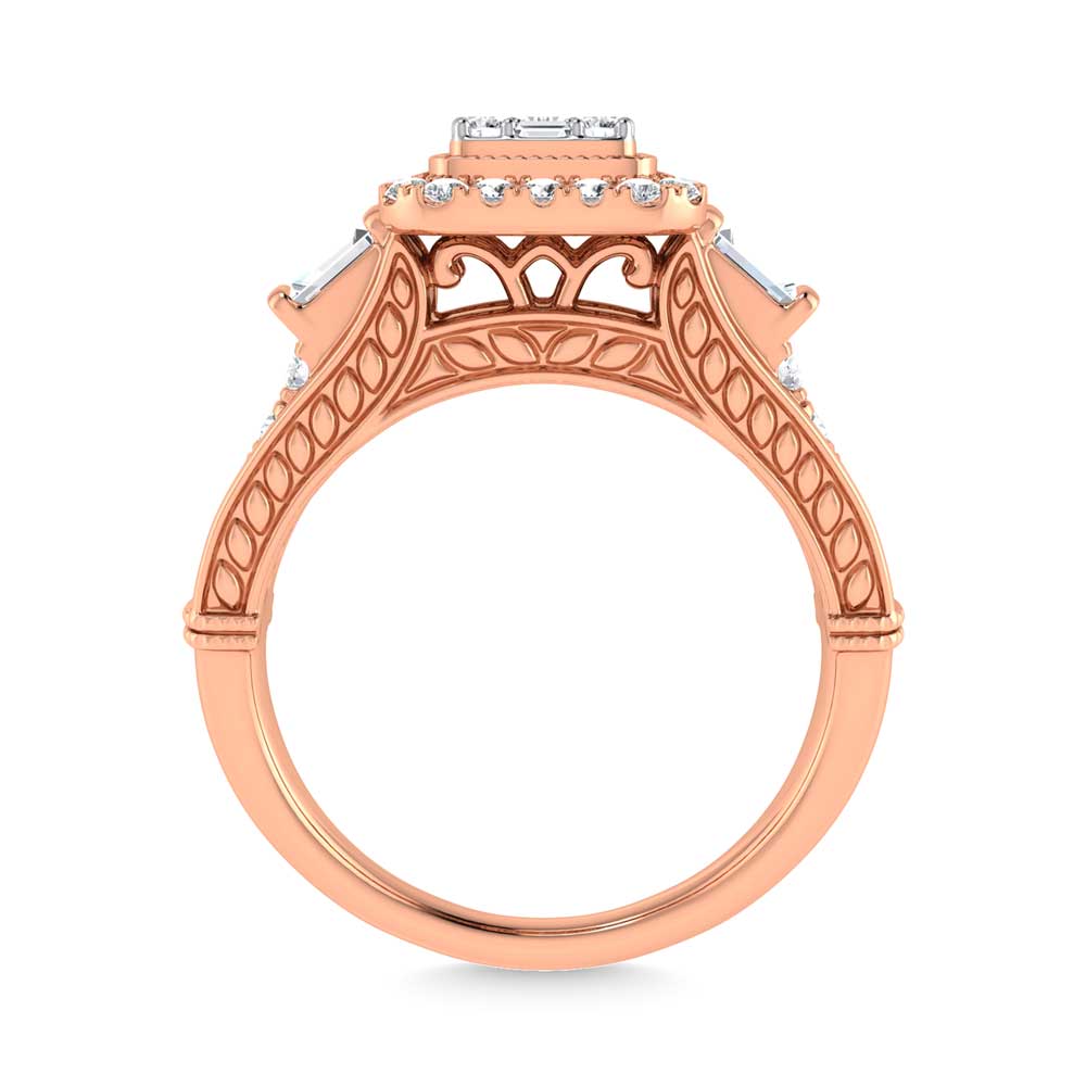 14K Rose Gold Diamond 5/8 Ct.Tw. Engagement Ring