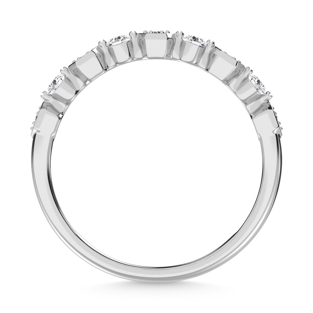 14K White Gold Diamond 1/4 Ct.Tw. Stack Band