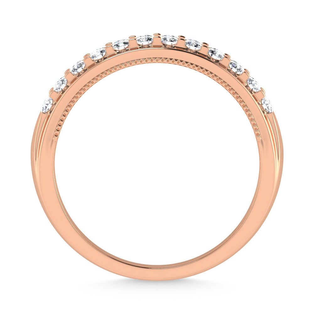 14K Rose Gold Diamond 1 Ct.Tw. Channel Set Mens Machine Band