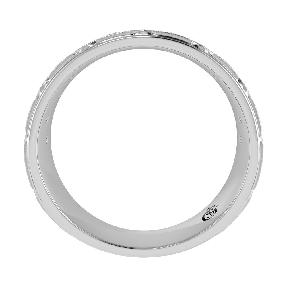 14K White Gold Diamond 1/2.Ct. Tw. Men?s Machine Band