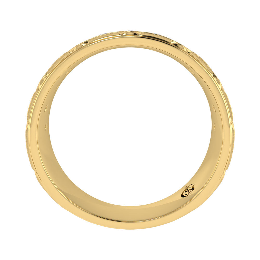 14K Yellow Gold Diamond 1/2.Ct. Tw. Men?s Machine Band