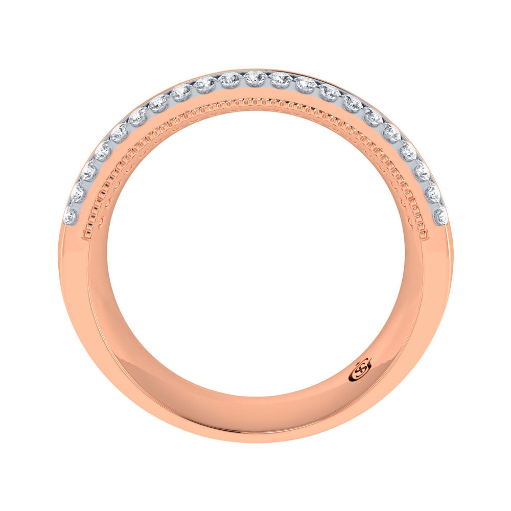 14K Rose Gold Diamond 1/2.Ct. Tw. Men?s Machine Band