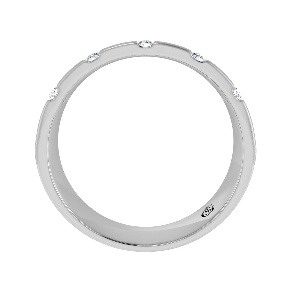 14K White Gold Diamond 1/3.Ct. Tw. Men?s Machine Band