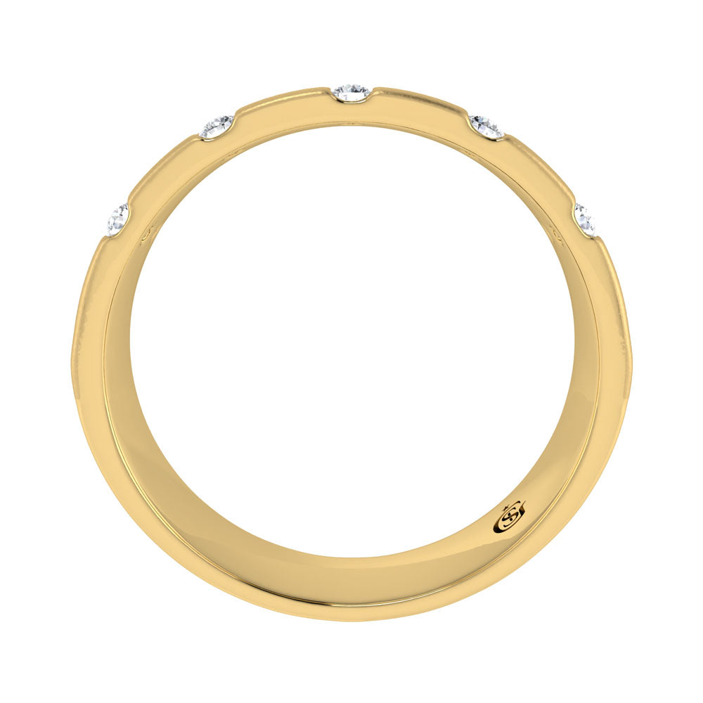 14K Yellow Gold Diamond 1/3.Ct. Tw. Men?s Machine Band