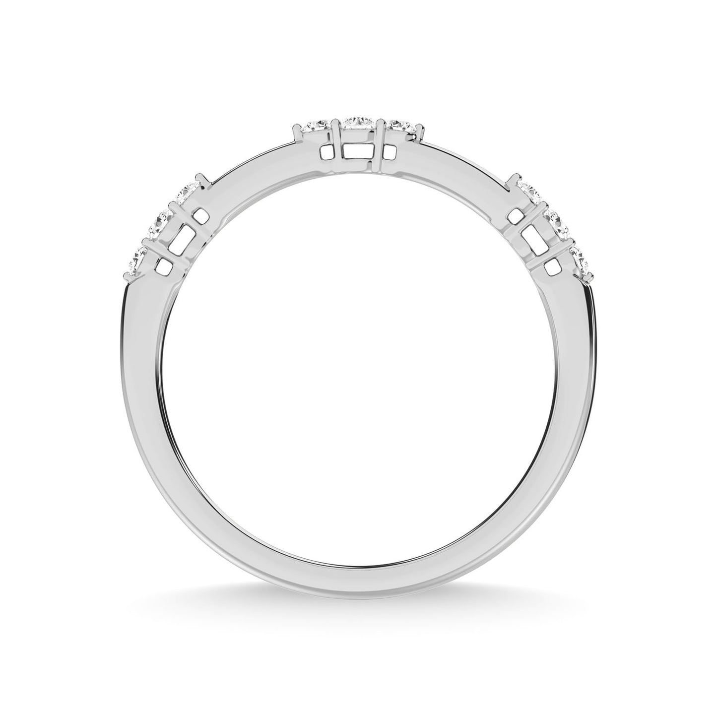 14K White Gold Diamond 1/6 Ct.Tw. Stackable Band