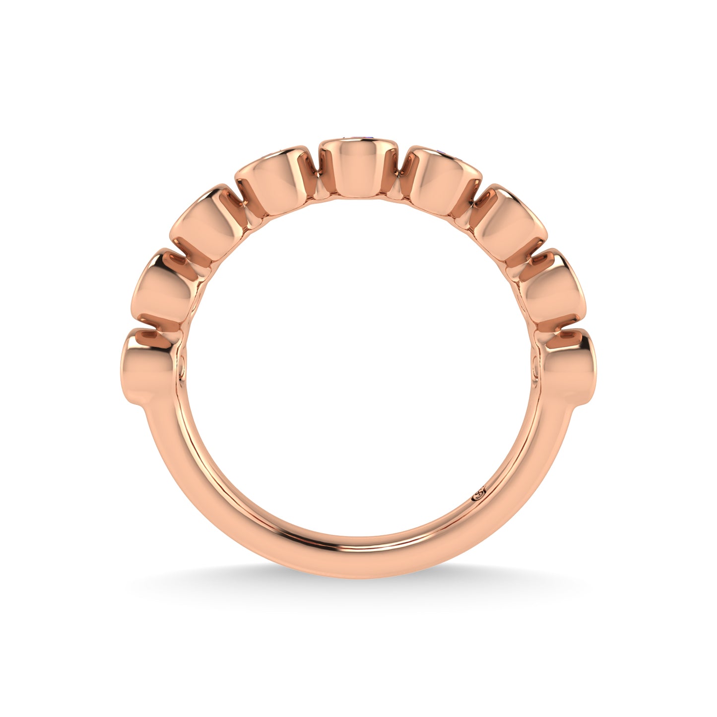 14K Rose Gold Blue Sapphire 5/8 Ct.Tw. Stackable Band