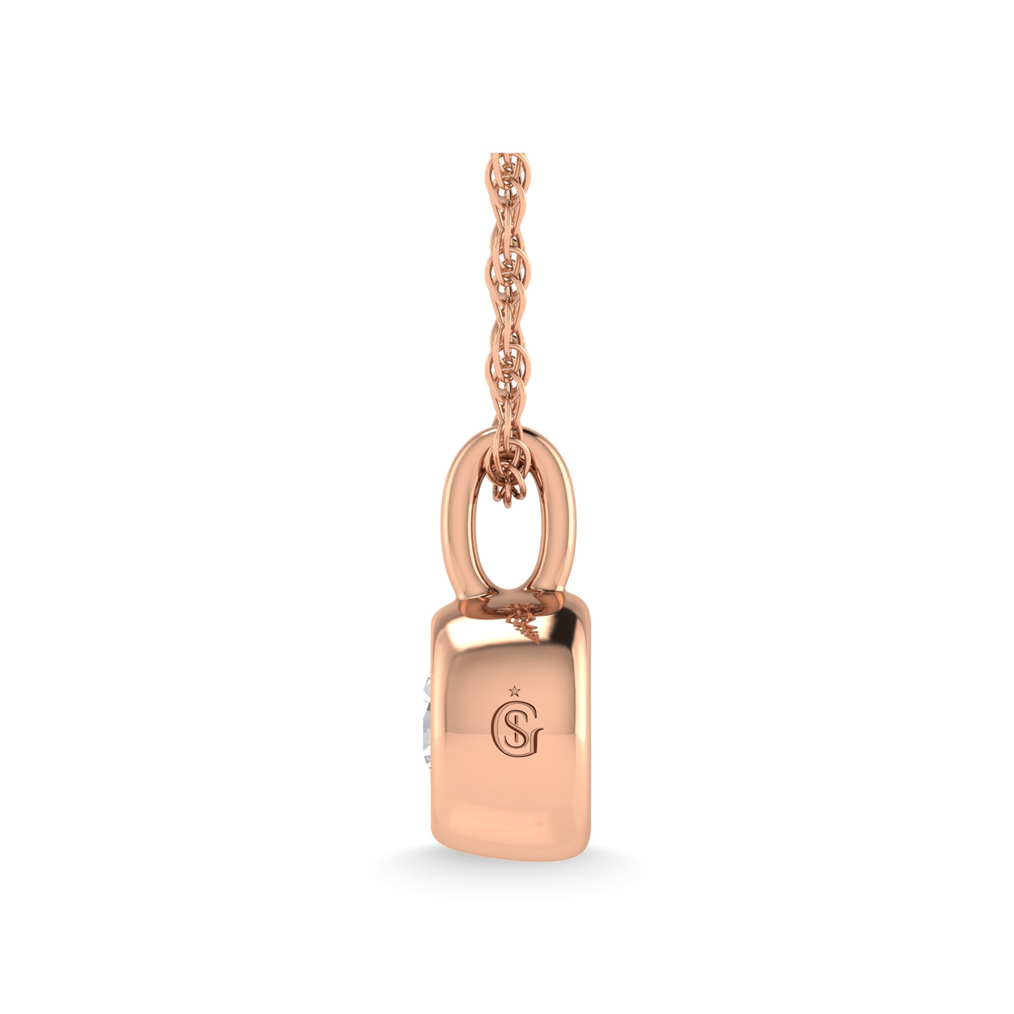 14K Rose Gold Diamond 1/5 Ct.Tw. Solitaire Pendant
