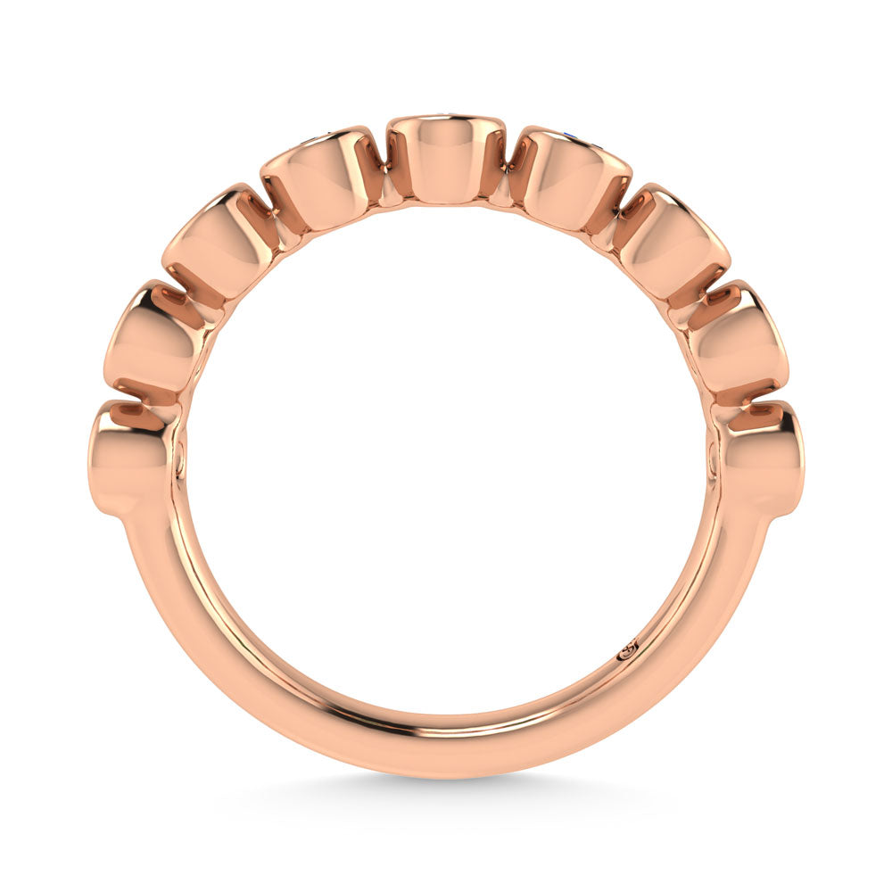 14K Rose Gold 1/2 Ct.Tw. Alternate Diamond and Ruby Stackable Band