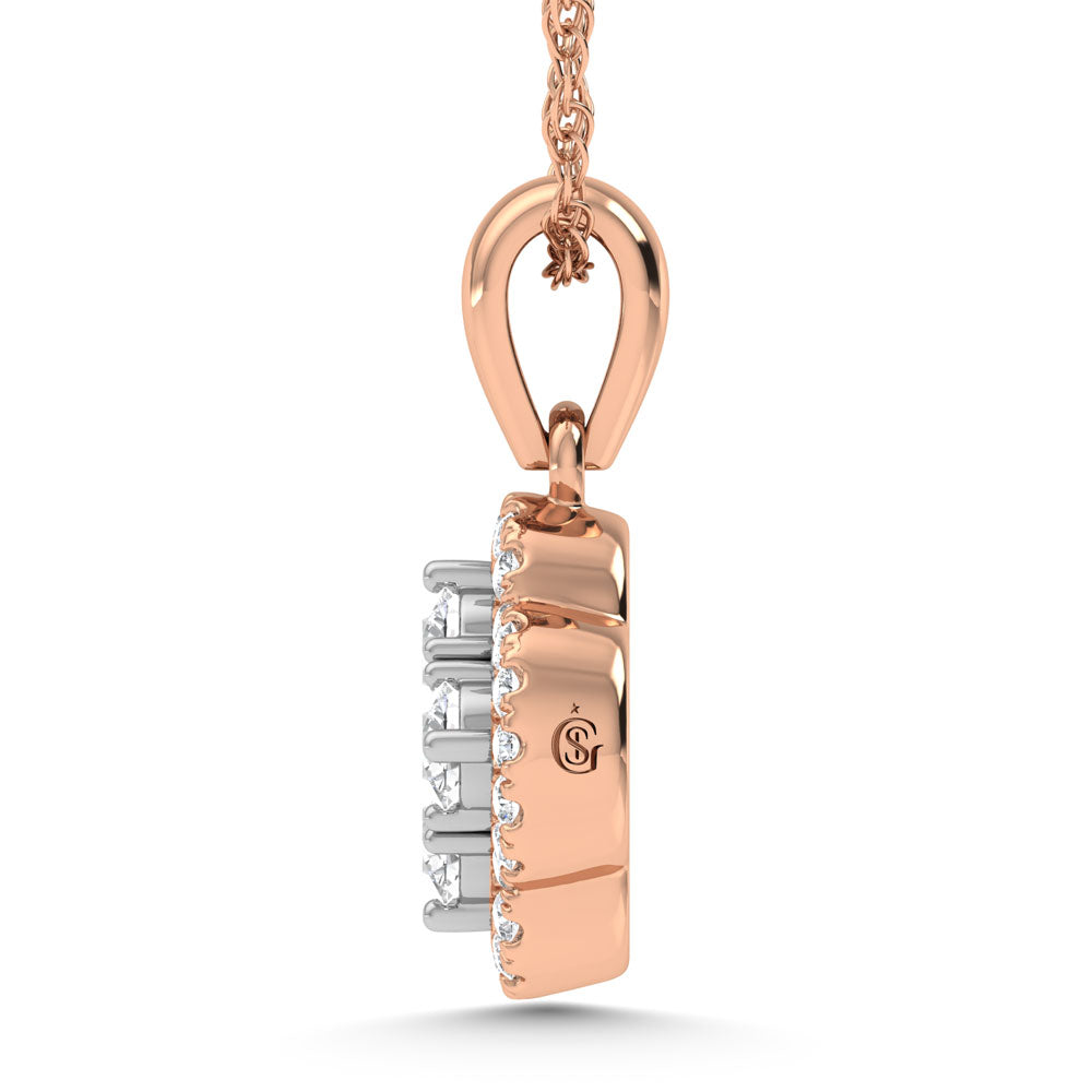 14K Rose Gold 1/2 Ct.Tw. Diamond Fashion Pendant