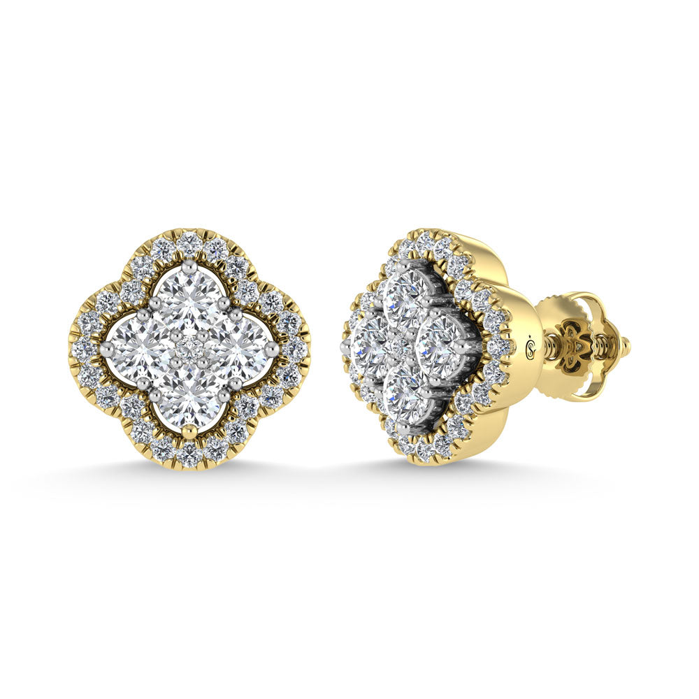 14K Yellow Gold 1/2 Ct.Tw. Diamond Fashion Earrings