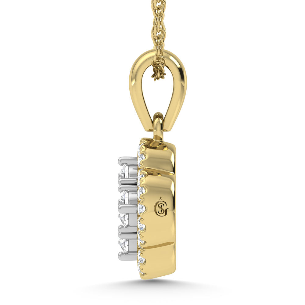 14K Yellow Gold 1/2 Ct.Tw. Diamond Fashion Pendant