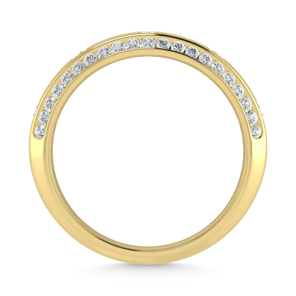 14K Yellow Gold Diamond 3/4 Ct.Tw. Channel and Bezel Set Mens Machine Band