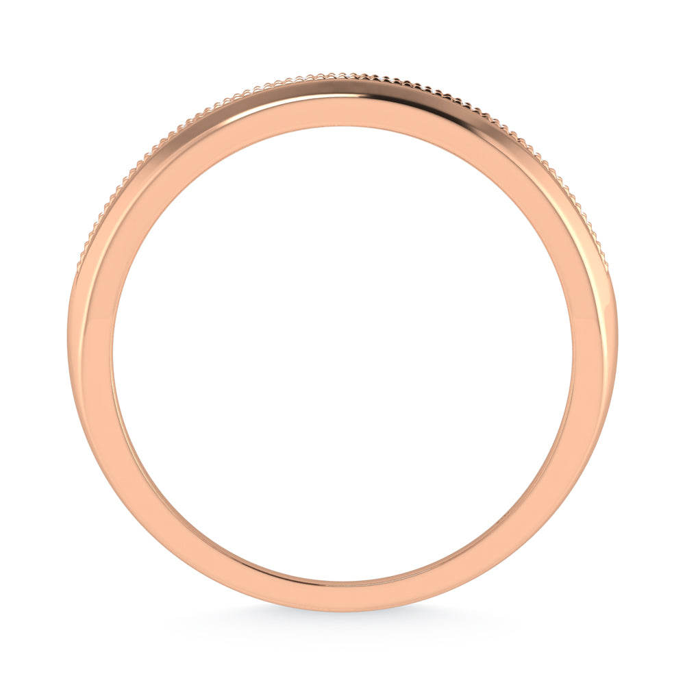 14K Rose Gold Diamond 1/4 Ct.Tw. Mens Machine Band