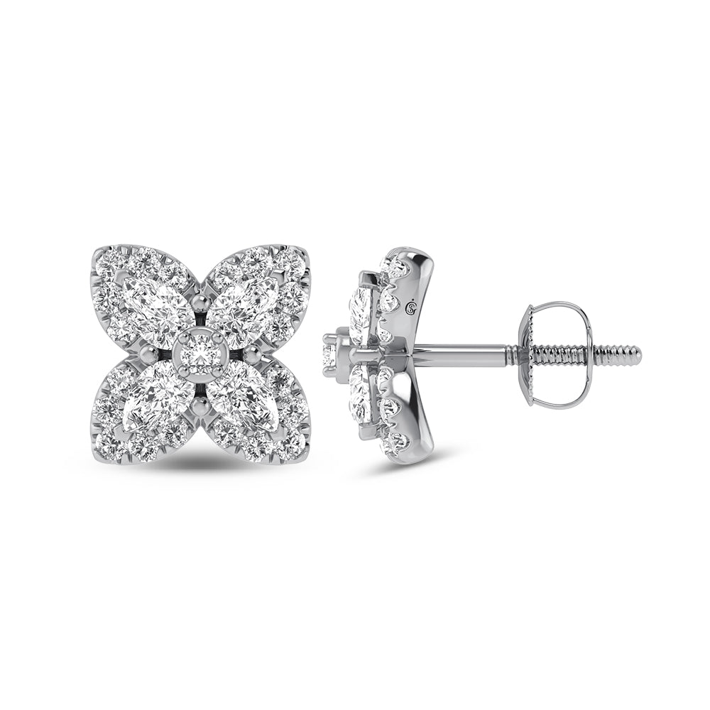 14K White Gold Diamond 1 1/6 Ct.Tw. Fashion Earrings