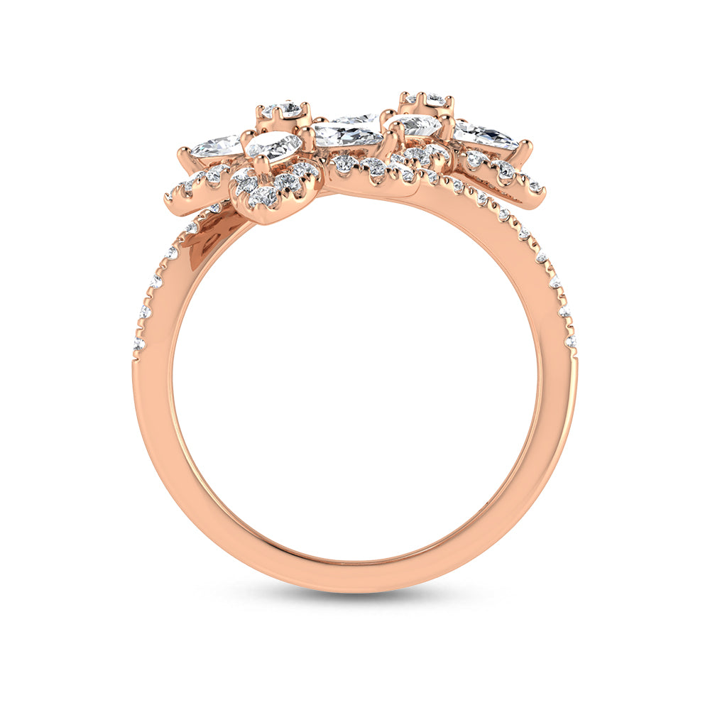 14K Rose Gold Diamond 1 3/8 Ct.Tw. Fashion Ring