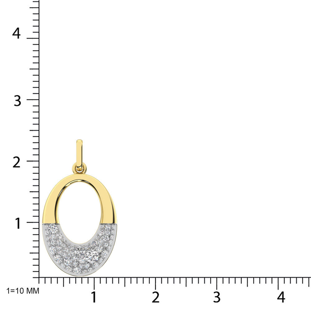 14K Yellow Gold 1/3 Ct.Tw. Diamond Fashion Pendant