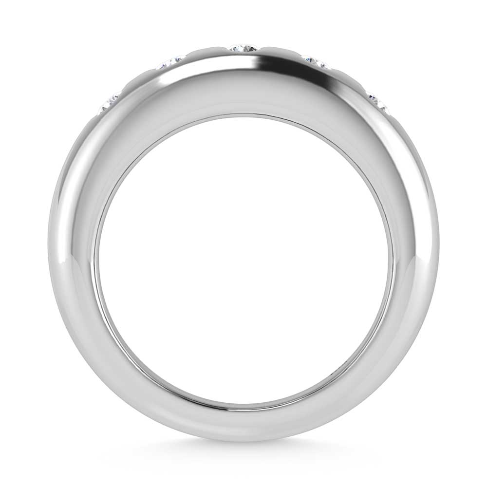 14K White Gold Diamond 1/4 Ct.Tw. Flush Setting High Polish Band