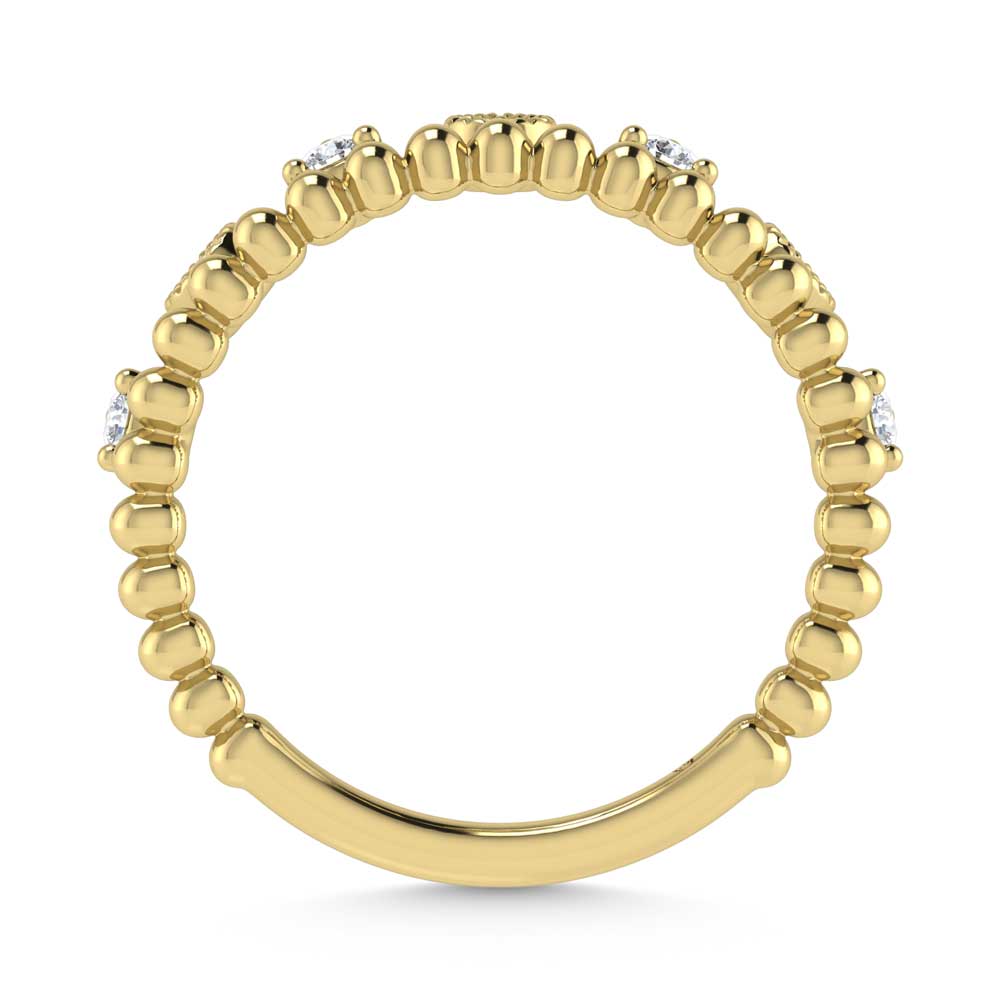 14K Yellow Gold Diamond 1/5 Ct.Tw. Stackable Band