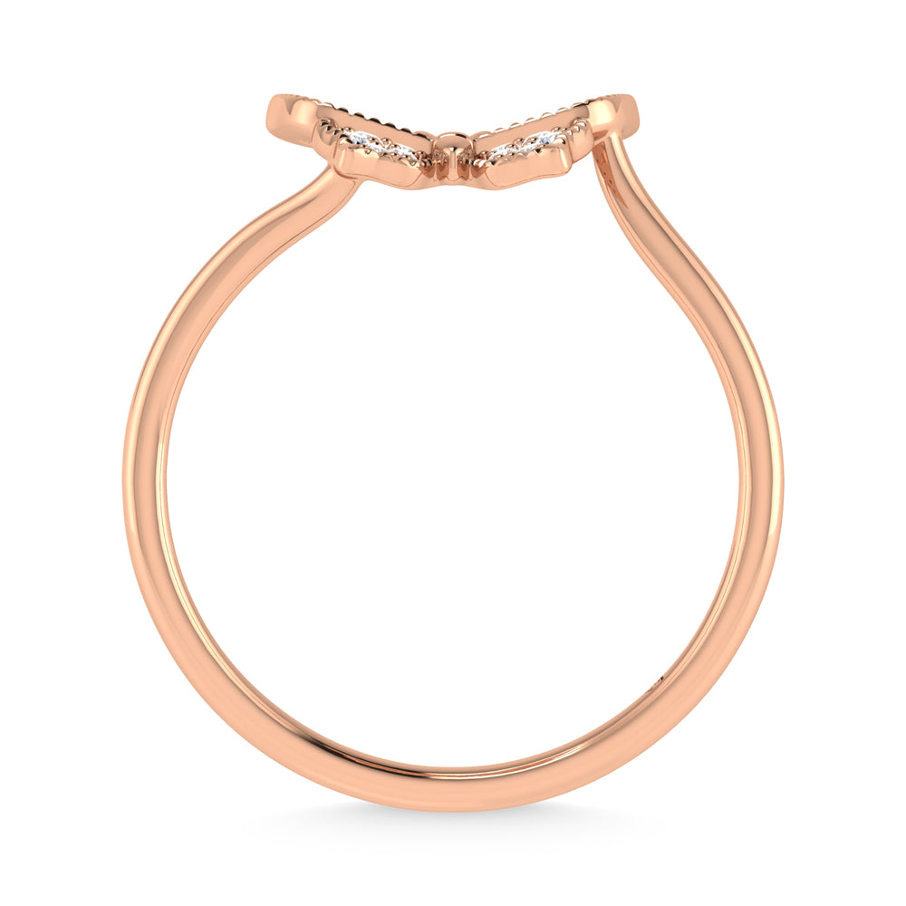 14K Rose Gold 1/10 Ct.Tw. Diamond Butterfly Ring