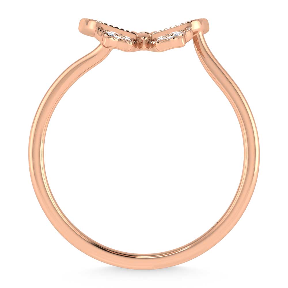 14K Rose Gold Diamond 1/10 Ct.Tw. Butterfly Ring