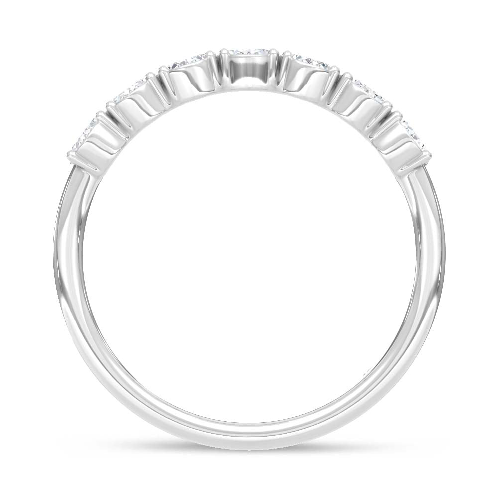 14K White Gold Oval Shape Diamond 1 Ct.Tw. 7 Stone Band