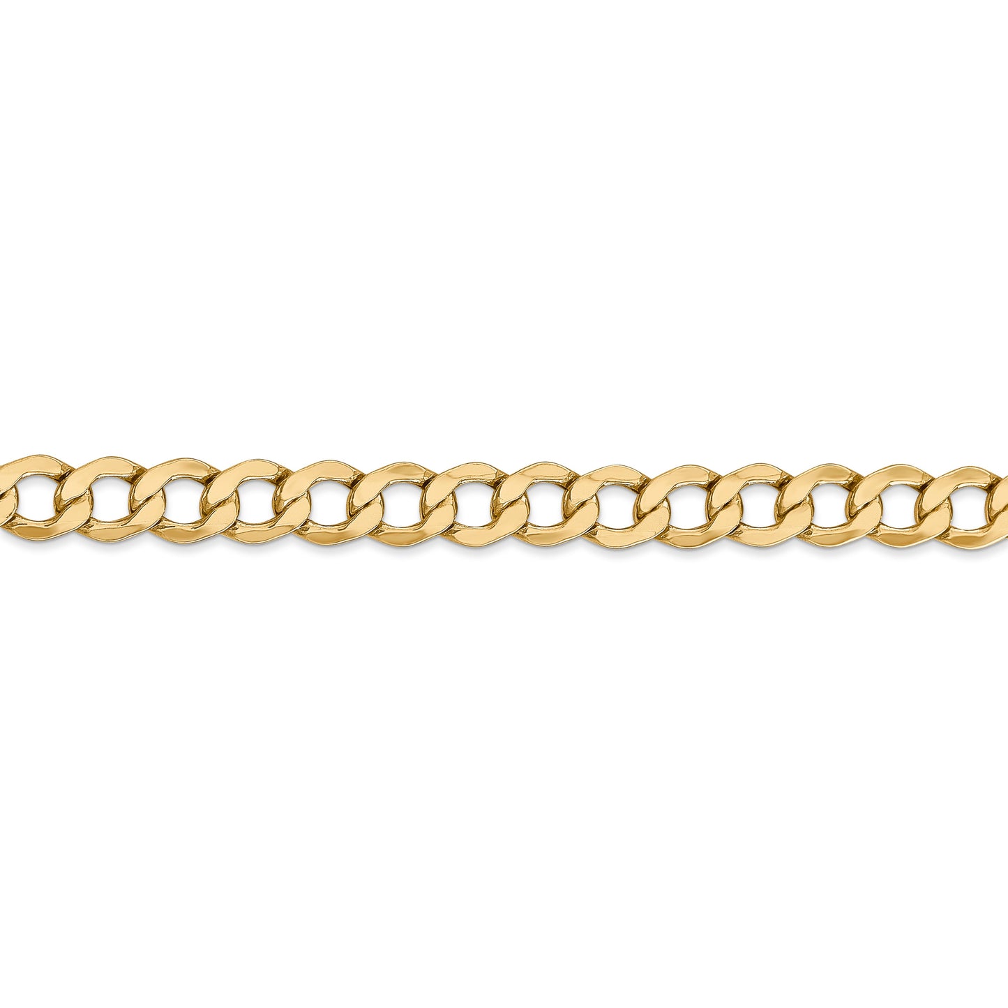 14k 6.5mm Semi-Solid Curb Chain