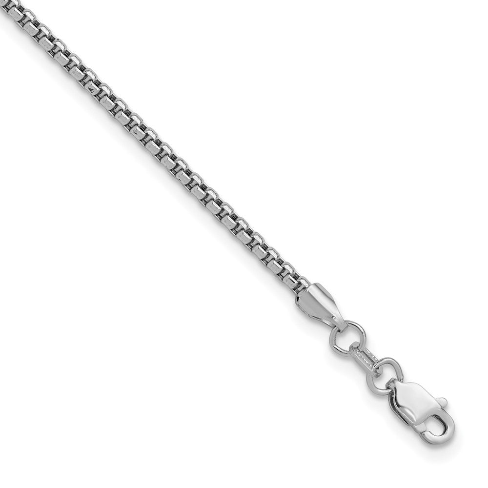 14k White Gold 1.75mm Semi-Solid Round Box Chain