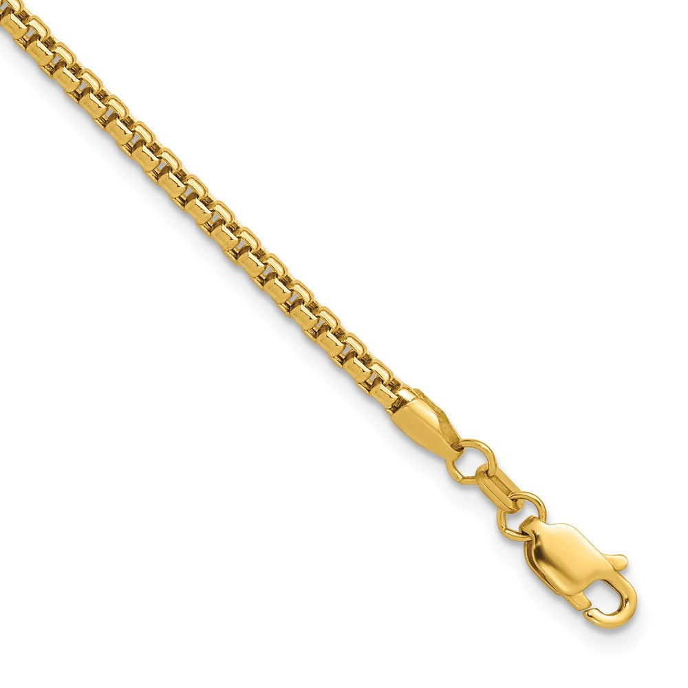 14k 2.45mm Semi-Solid Round Box Chain