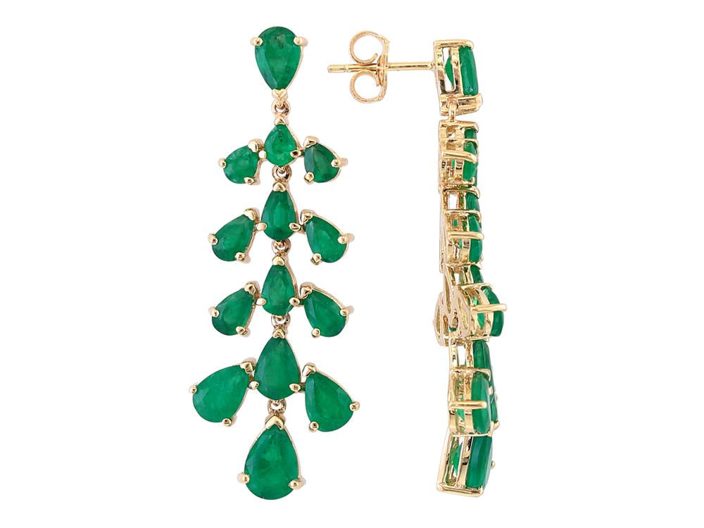 EFFY 14K YELLOW GOLD ,NATURAL EMERALD EARRINGS