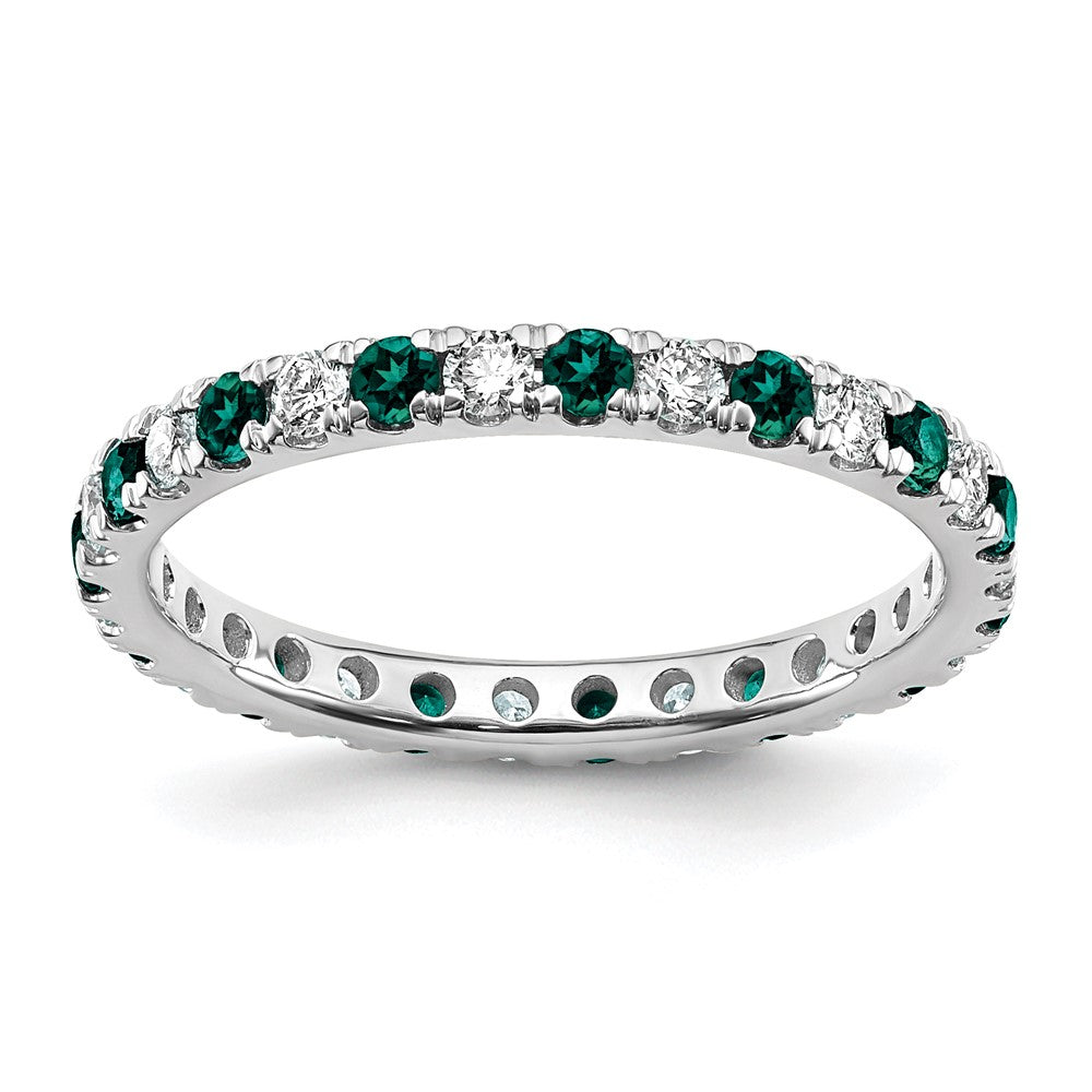 14kw 3/8ct Lab Grown Dia VS/SI+ G+ & Cr Alexandrite Size 5 Eternity Band